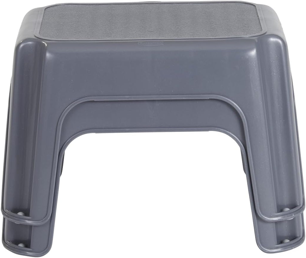 Rubbermaid One-Step Stool - Durable 7" Height Gray Step Stool Holds Up to 200 Pounds | Ideal for Kids, Bathroom, Home, Office, Garage