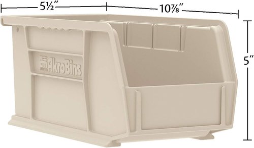 Akro-Mils Plastic Storage Bins - Space-Saving Stackable Organizers for Garage & Pantry | 10.5"L x 5.5"W x 5"H, Blue, 12-Pack