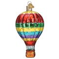 Old World Christmas Vibrant Hot Air Balloon Glass Blown Ornament for Christmas Tree, Handcrafted Holiday Decoration, Transportation Collection