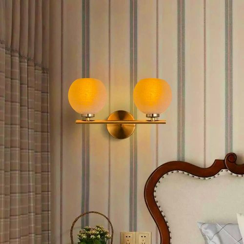Rivqahra Glass Lamp Shade Replacement Globe & Cover for Lighting Fixture, 5.9" Diameter, 1-5/8 inch Fitter, 2 Pack White Linen Vanity Globe Lamp Shade