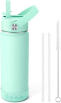 Fimibuke Kids Insulated Water Bottle - 18oz BPA-Free Stainless Steel Tumbler with Straw | Mint Color