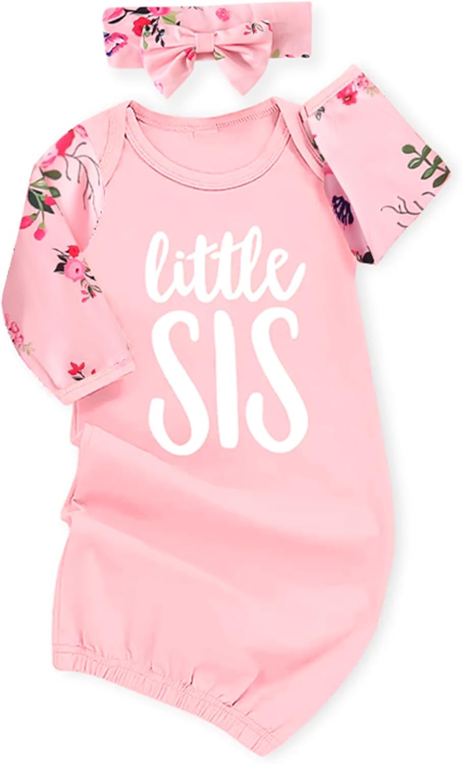 AMAWMW Newborn Baby Girl Sleeper Gown - Long Sleeve Stripe Nightgown | Perfect Gift Essentials