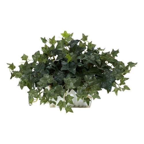 Nearly Natural Ivy with White Wash Planter Silk Plant
