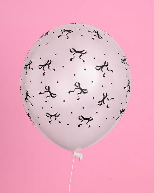 xo, Fetti Black + White Bow Latex Balloons - 24 pk, 12" | Bachelorette Decorations, Alternative Birthday Party, RIP to My 20s Decor, Cute Emo Girl Supplies