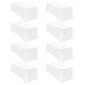 Pesonlook 8 Packs 90 x 132 Inch Tablecloth, White Polyester Table Cloth for 8ft Rectangle Tables, Stain and Wrinkle Resistant Washable Fabric Table Cover for Wedding Banquets Parties Buffet Dining