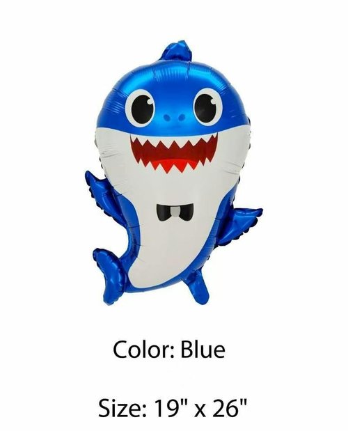 Shark Birthday Party Decorations for Boys and Girls, 26” Shark Helium Balloons for Baby Birthday Party with 5 Pcs 18” Round and Star Ocean Theme Balloons, Shark Party Decorations (10 pcs)