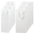 Chanseen 6Pcs White Wine Gift Bags for Single and Double Bottles Paper Bottle Bags with Handles for Champagne, Whiskey, Wedding Birthday Party Favors