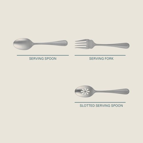 Gibson Home Sinta 87-Piece Stainless Steel Flatware Set with Bead Border Design – Service for 12 Plus Serving Utensils, Polished Silverware, Dishwasher Safe