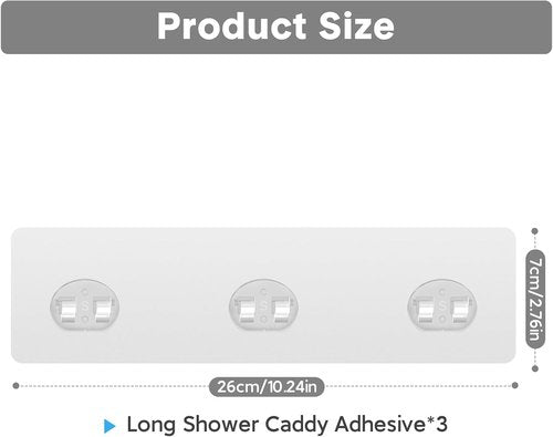 Lsnisni Shower Caddy Adhesive Replacement - Strong Waterproof Hooks for Easy Bathroom Storage | 3 Pack