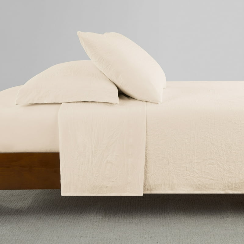 Mainstays King Enzyme Washed Microfiber Bed Sheet Set - Vanilla Dream 4 Pieces