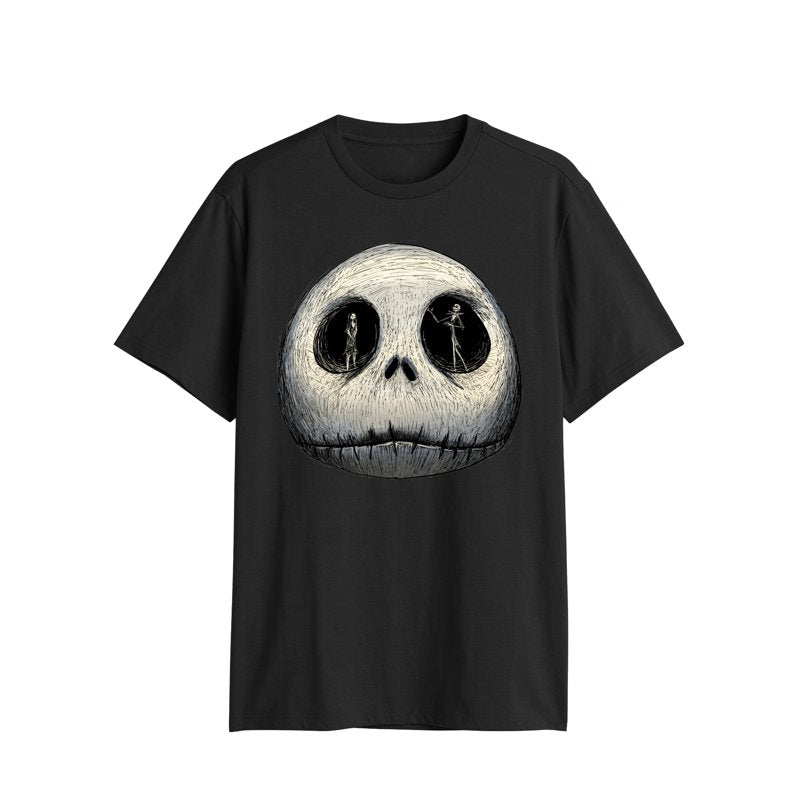 Nightmare Before Christmas Men's Big & Crew Neck T-Shirt Jack Sally Eyes Black 3XL