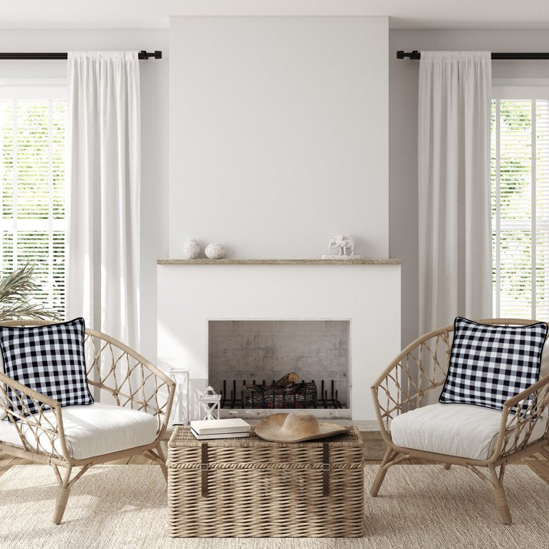 Black & White Buffalo Check Plaid Throw Pillow Covers - 18x18 in Set of Two