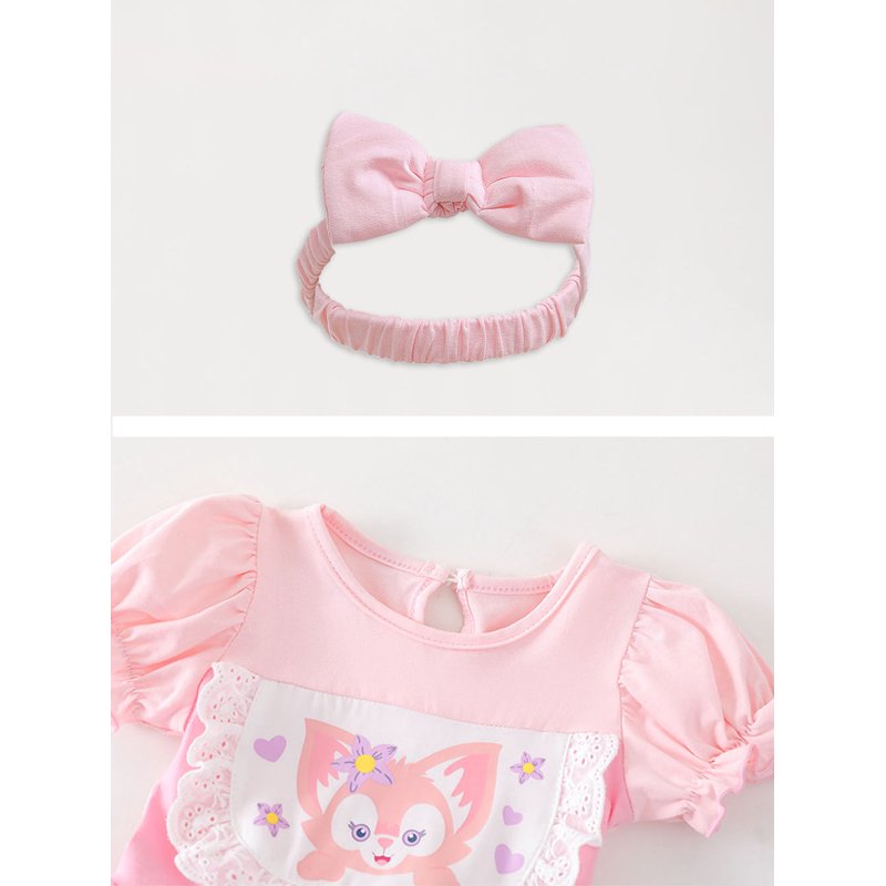 Infant Baby Girls Fox Princess Romper Costume with Headband - 6-9 Months