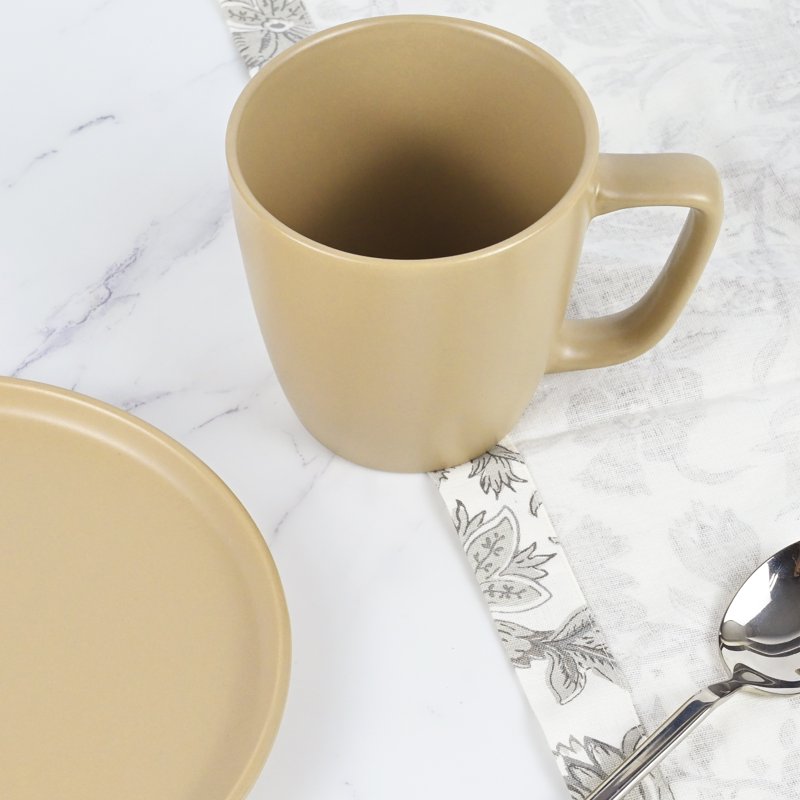 14 oz Matte Brown Ceramic Mug - 4 Pack