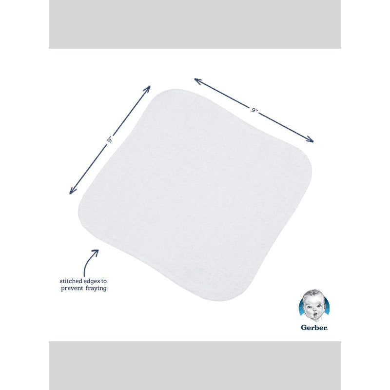 Unisex Baby Hooded Terry Velour Bath Towel & Washcloths Set - Blue, 4 Pieces