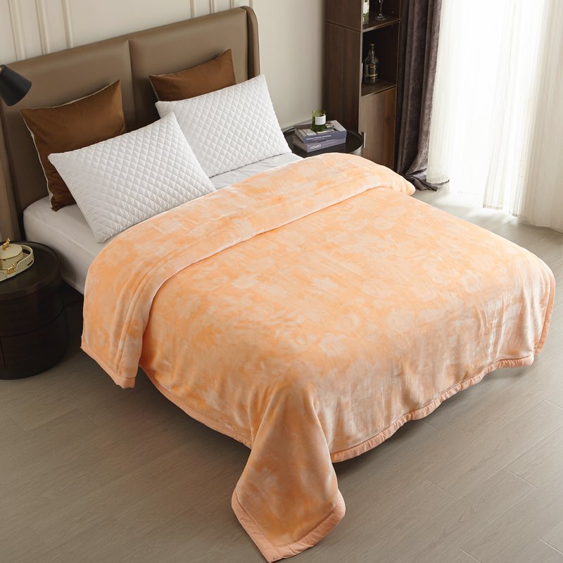King Size Fleece Blanket - Heavy 10.5lbs Mink Bed Cover in Beige 87x94"