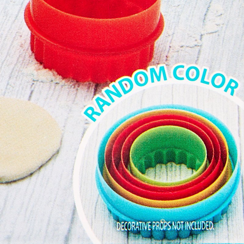 Double-Sided Round Plastic Cookie Cutter Set - 5 Pieces