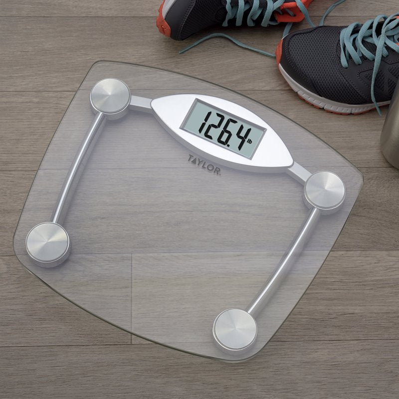 Digital Glass Body Weight Scale 400 lb Capacity with Clear Tempered Platform