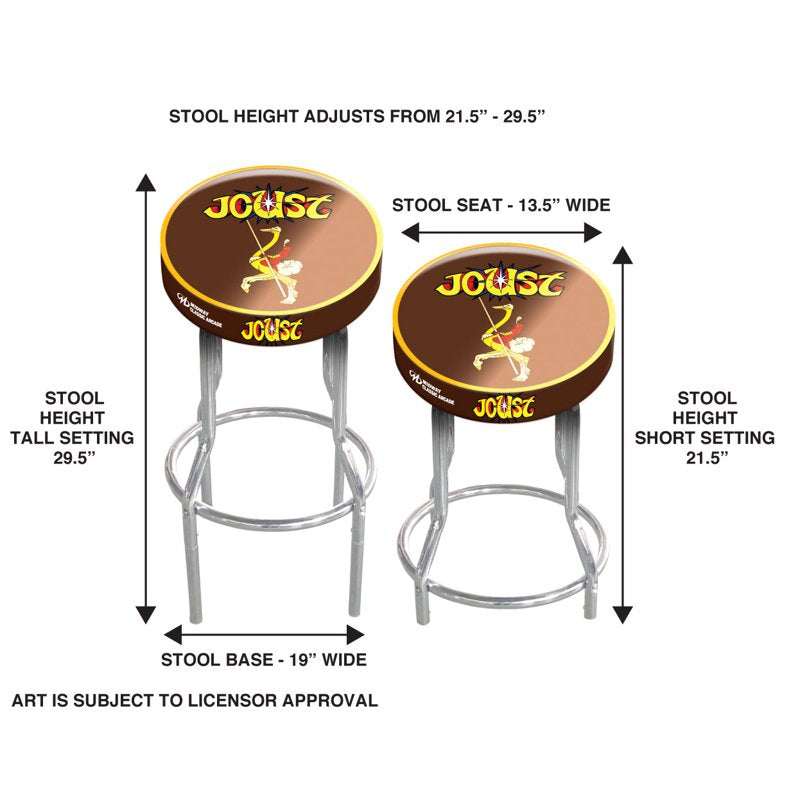 Adjustable Height Gaming Stool - 21.5 to 29.5 Inches