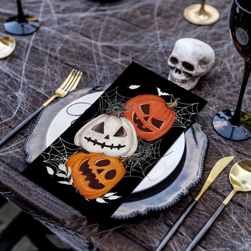 Halloween Jack-O'-Lantern Paper Napkins 100PCS - TypeK Variation