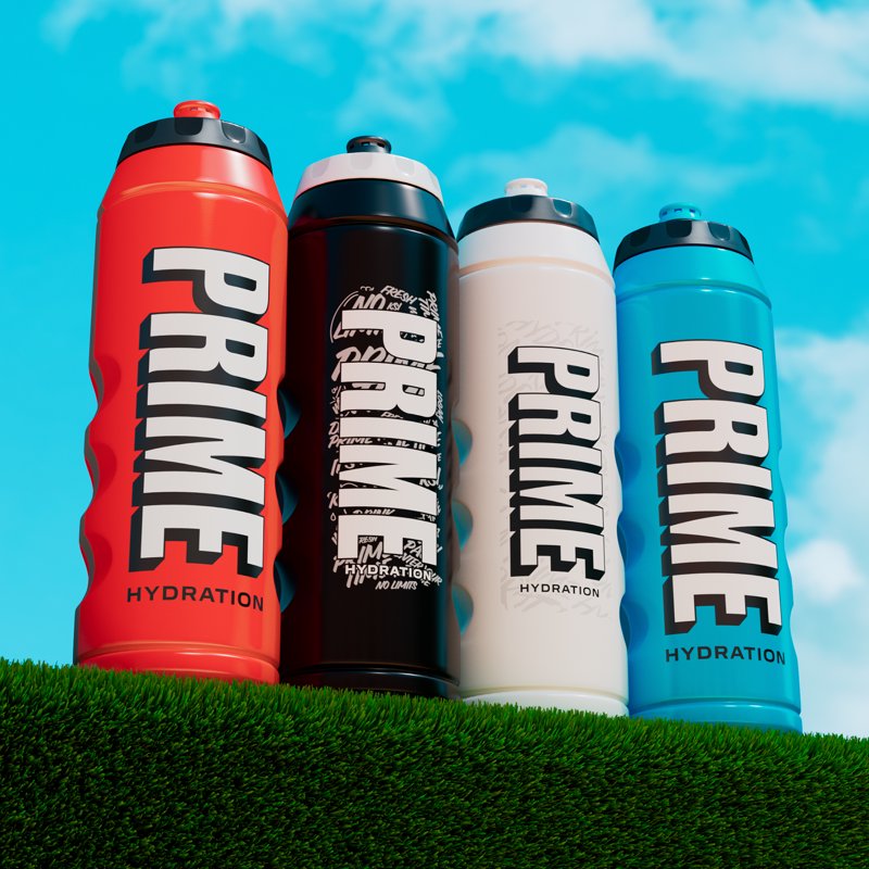 32 oz Squeeze Sports Water Bottle - Leak-Proof Black Graffiti
