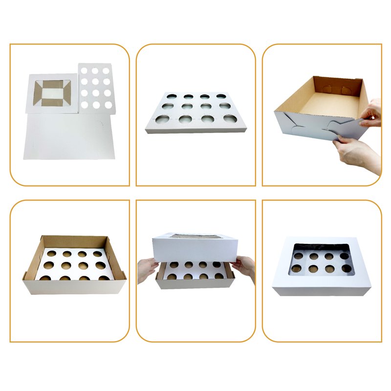 White Cake Boxes with Windows - 10.25" x 13.25" - 2 Count