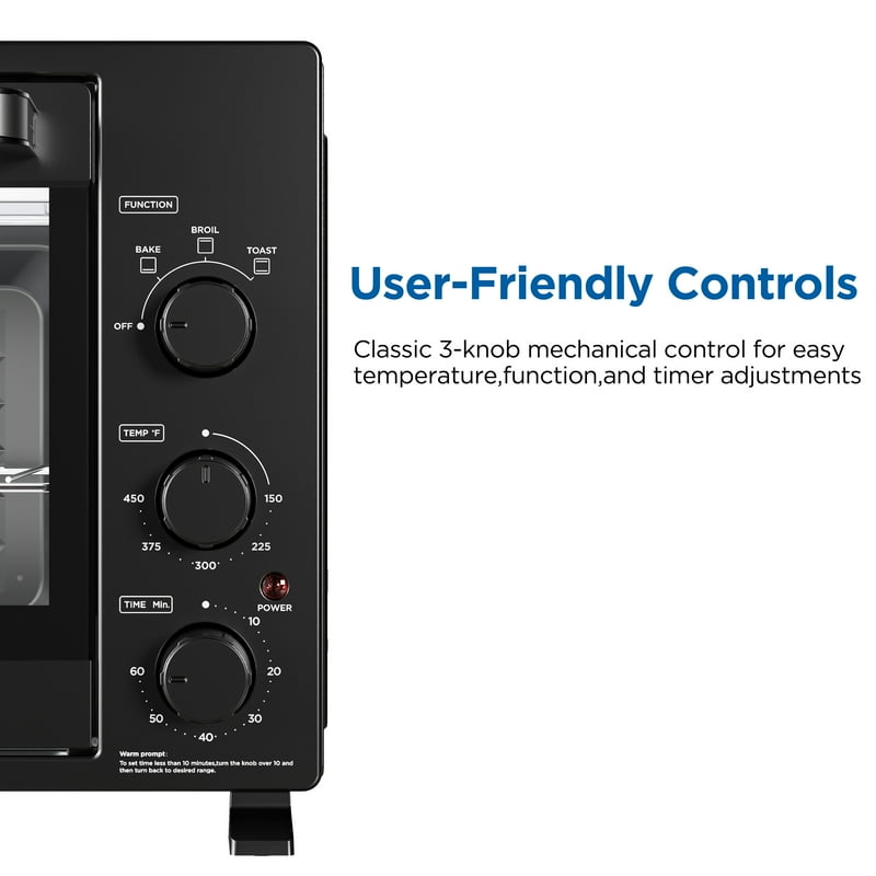 XL Toaster Oven, 34QT Family Size, 1500W Countertop Oven - Matte Black