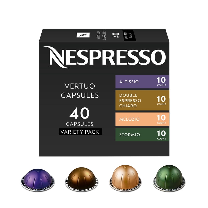 Nespresso Vertuo Pop Coffee & Espresso Maker Bundle - Glossy Black + Discovery Variety Pack