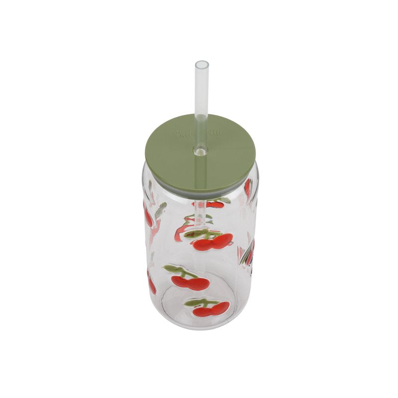 18oz Cherry Can Sipper Tumbler with Straw Set - 4-Piece