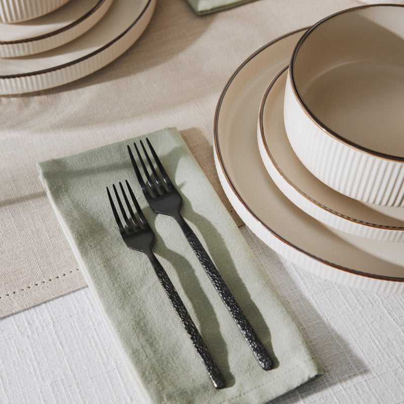 20-Piece Black Stainless Steel Flatware Set - 4 Pack