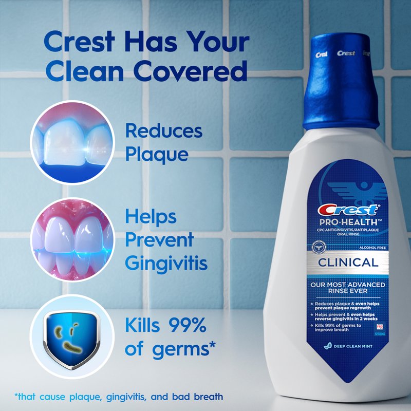 Pro-Health Clinical Mouthwash, Alcohol-Free Antigingivitis Rinse, 946 mL