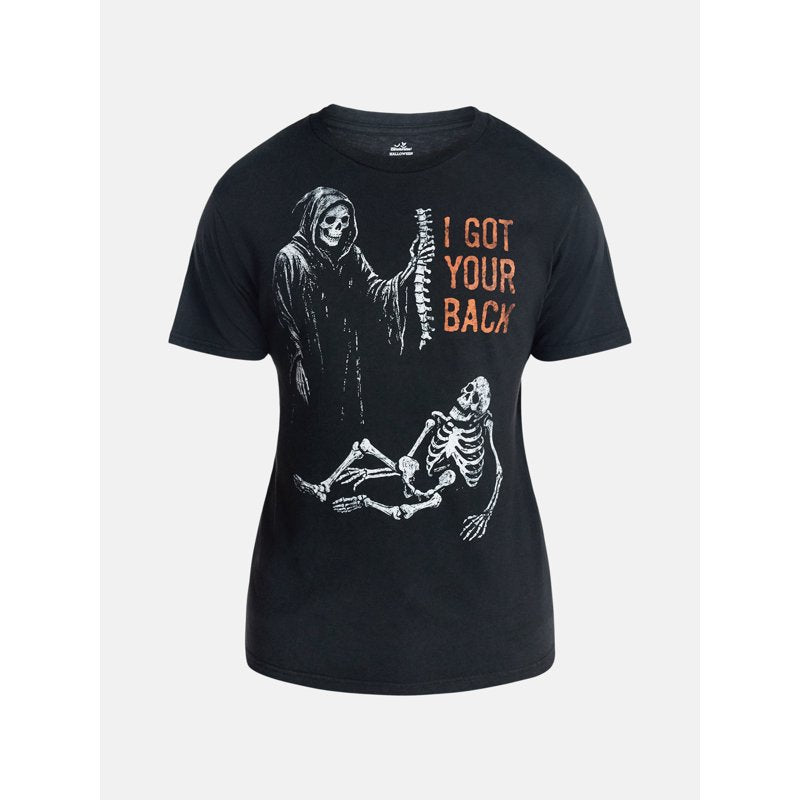 Men's Halloween Graphic Tee Back Breaker Black Soot 3XL - Spooky & Comfortable