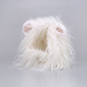 Lion Mane Wig for Cats - White, Small Size, Halloween & Christmas Pet Costume Accessory