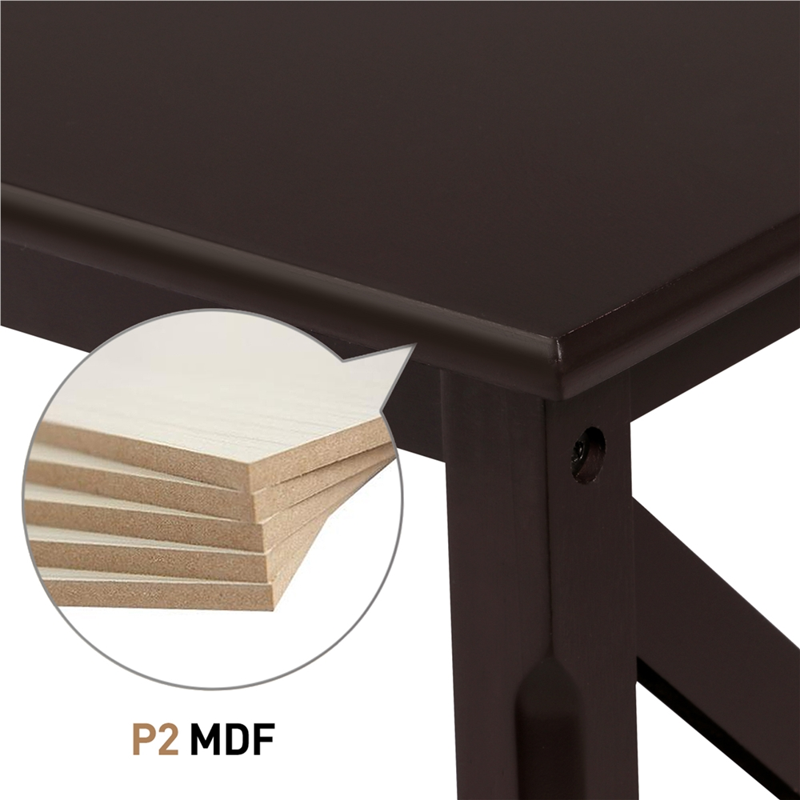 Modern X Design Wood End Table with Storage Shelf - Espresso