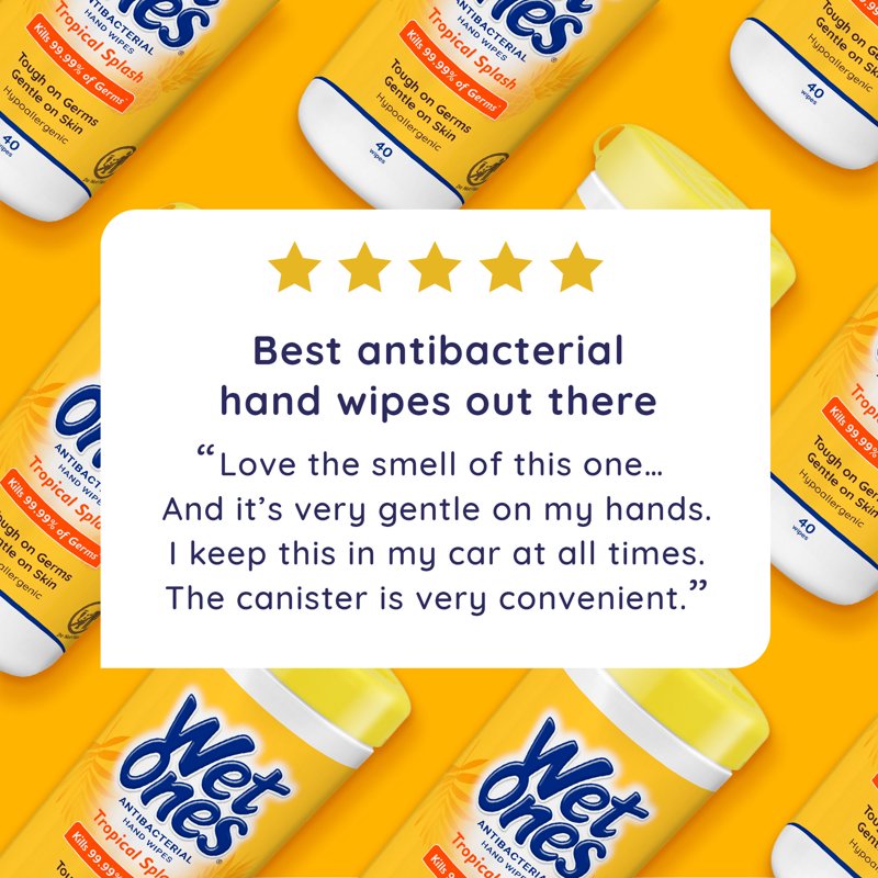 Antibacterial Hand Sanitizing Wipes - Tropical Splash Scent, 40 Ct Canister