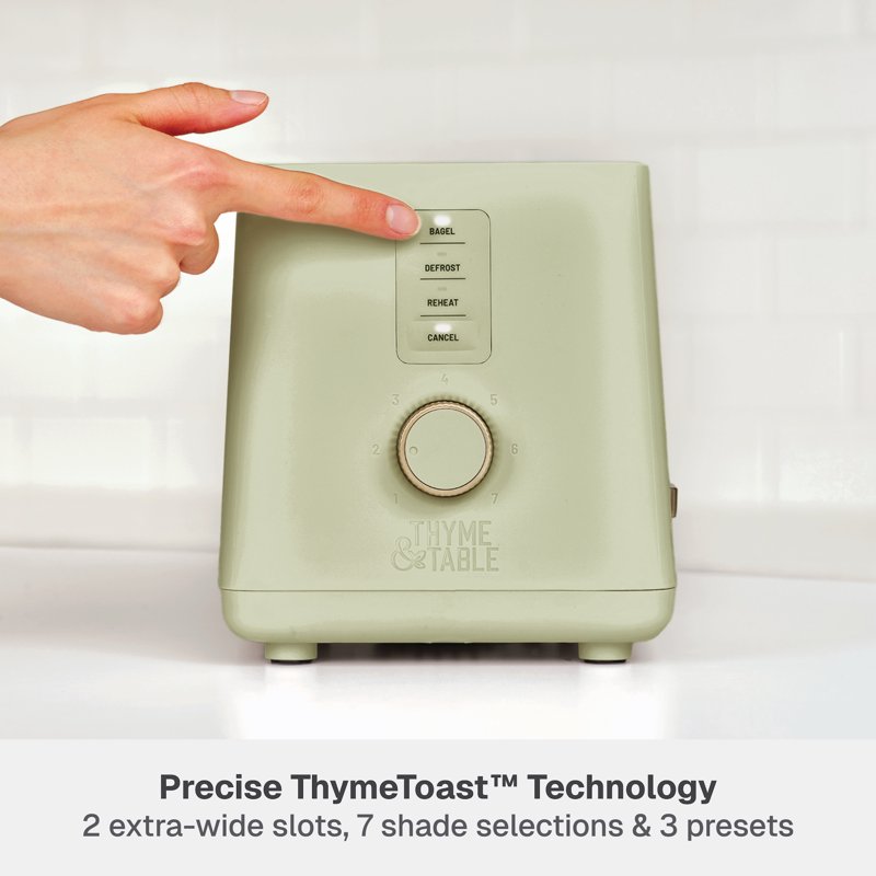 2-Slice Toaster with Extra-Wide Slots & Crumb Tray - Eucalyptus Green