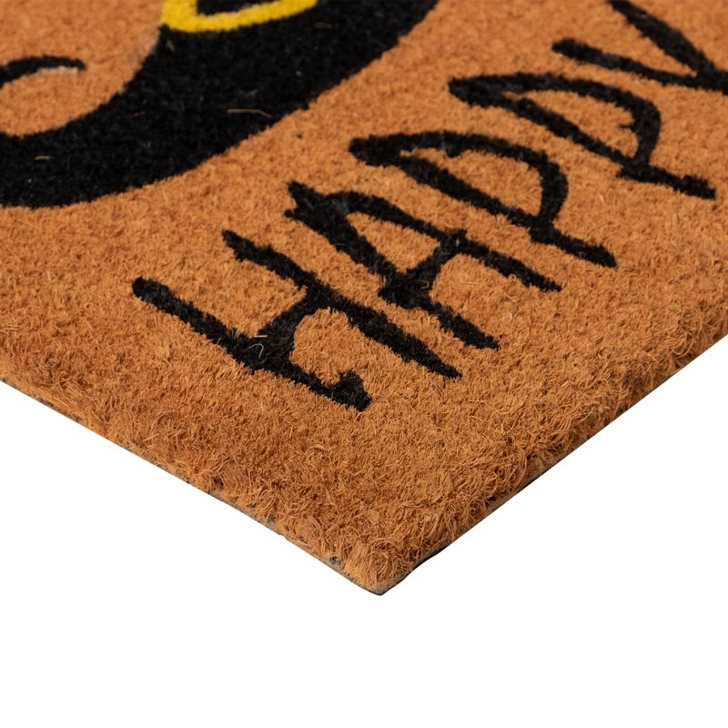 Halloween Doormat - Witch Shoes & Happy Halloween Text - Orange & Black, 30 Inches - Under 2' x 3' Variation of THIS listing