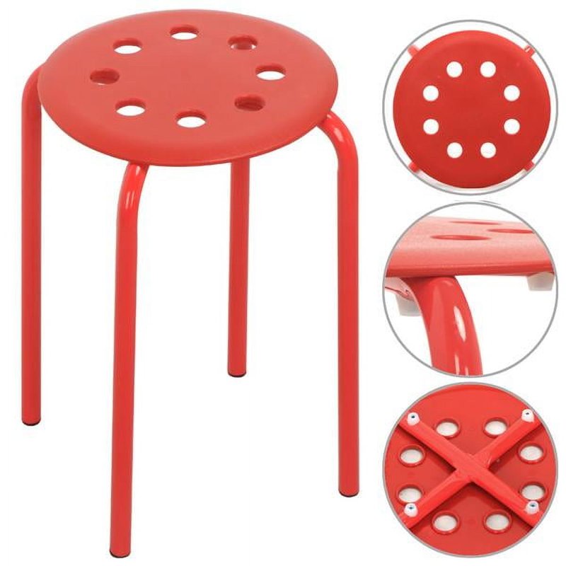 Set of 5 Multi-Color Indoor Stack Stools for Classrooms & Kitchens