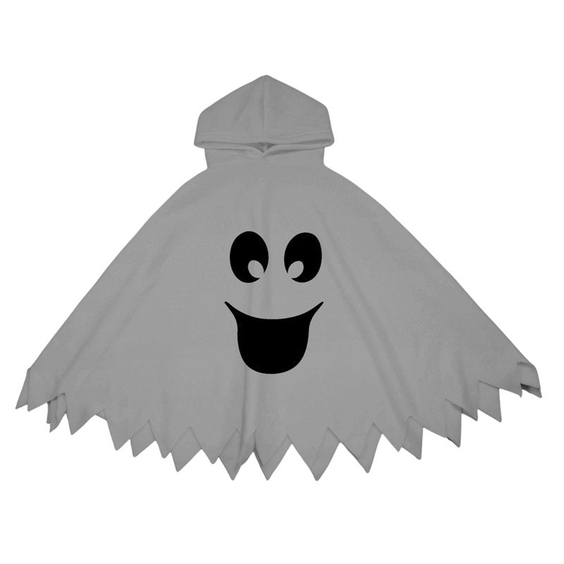 Kids Ghost Face Costume Cape Unisex Halloween Dress Up 4-6 Years Grey Fancy-Dress