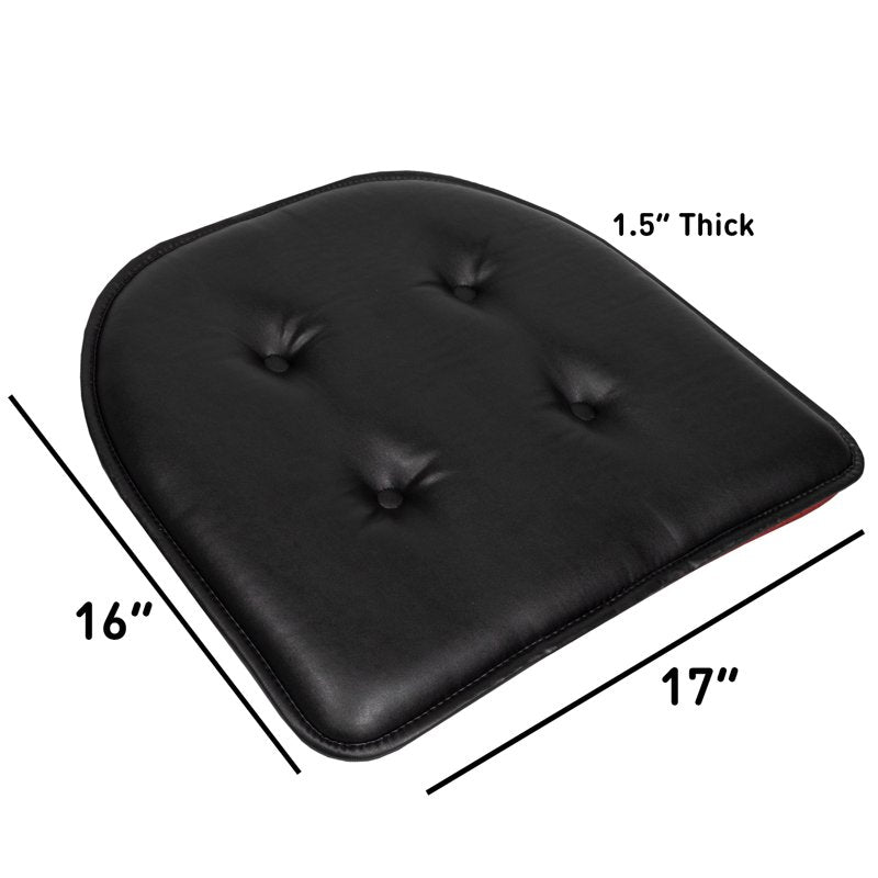 U-Shaped Memory Foam Chair Pad Cushions - 2 Pack, Black