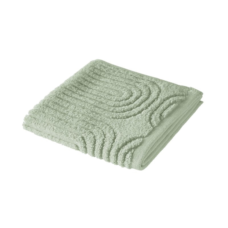 Sage Green Textured Cotton Washcloth - Soft 100% Cotton, 13x13 Inches