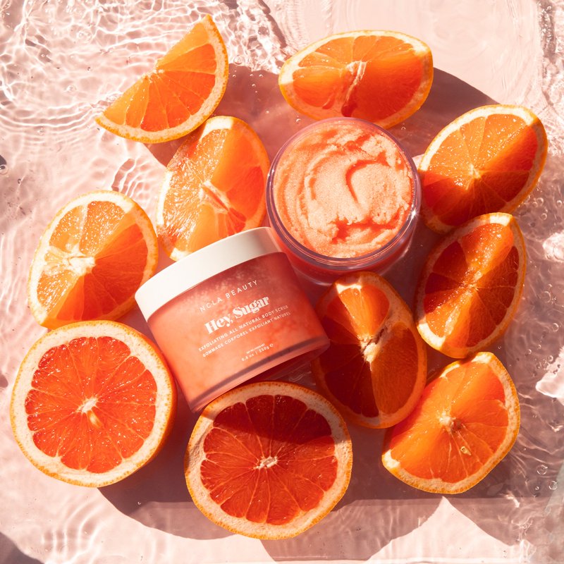 Natural Pink Grapefruit Sugar Body Scrub - Moisturizing Exfoliating Polish