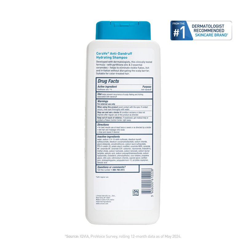 Hydrating Anti-Dandruff Shampoo with 1% Pyrithione Zinc, 12 fl oz