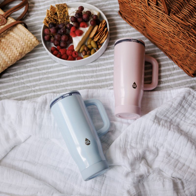 32oz Stainless Steel Skye Tumbler with Flip-Up Straw - Light Blue Shimmer