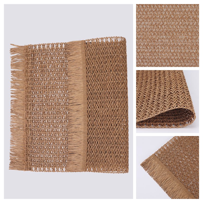 Farmhouse Placemats Set of 6 Woven Table Mats - Coffee