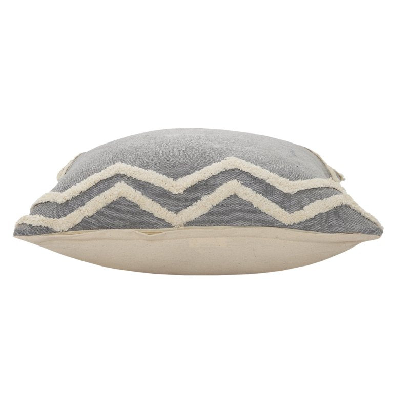 Gray Geometric Cotton Throw Pillow Cover 20x20 - Modern Home Decor