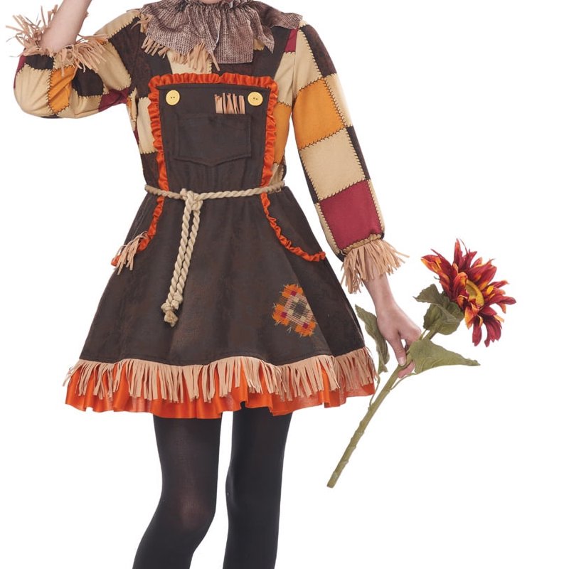 Child Patchwork Scarecrow Costume with Hat & Accessories - Halloween Dress-up