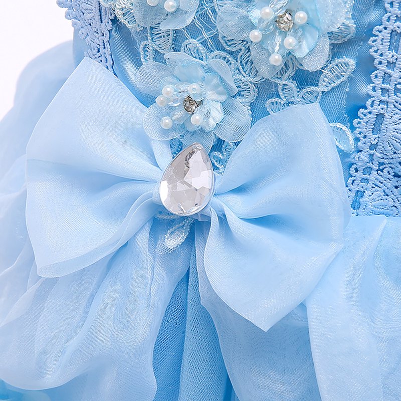 Girls Princess Halloween Costume Dress with Accessories - Blue, 4-5 Years
