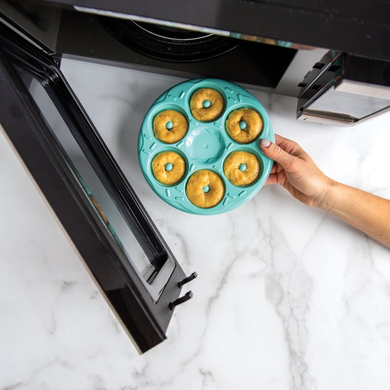 Mini Donut Pan - Makes 6 Microwave Donuts, Blue