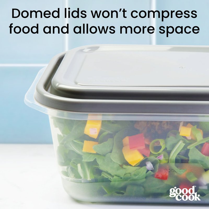 Large Rectangular Food Storage Containers - 8 Cup, 2 Pack